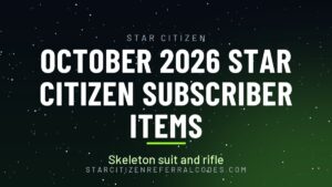 October 2026 Star Citizen subscriber items: Skeleton suit and rifle