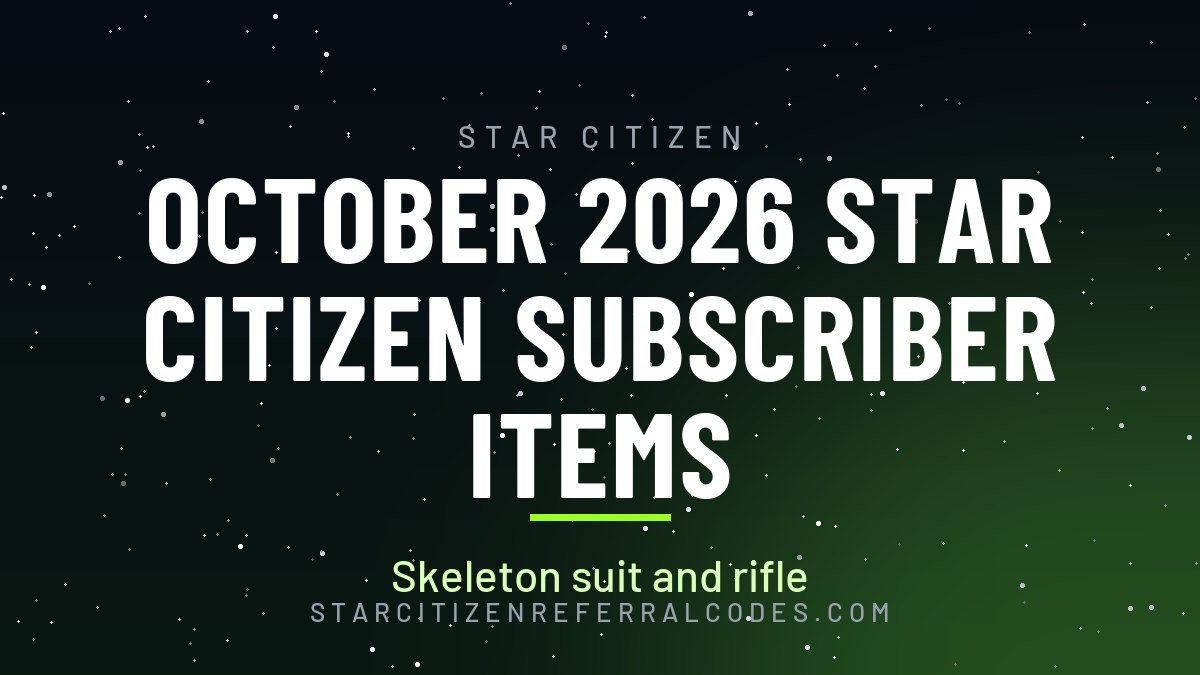 October 2026 Star Citizen subscriber items: Skeleton suit and rifle